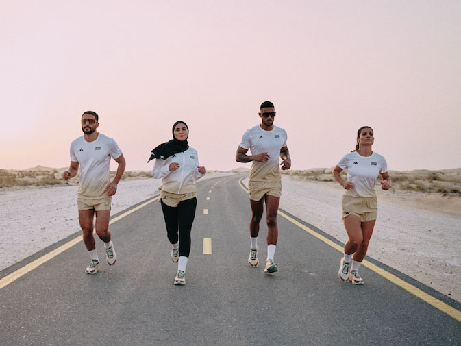 Adizero Desert Runner collection—a limited-edition running shoe inspired by the same desert landscape. Adizero Desert Runner collection—a limited-edition running shoe inspired by the same desert landscape.