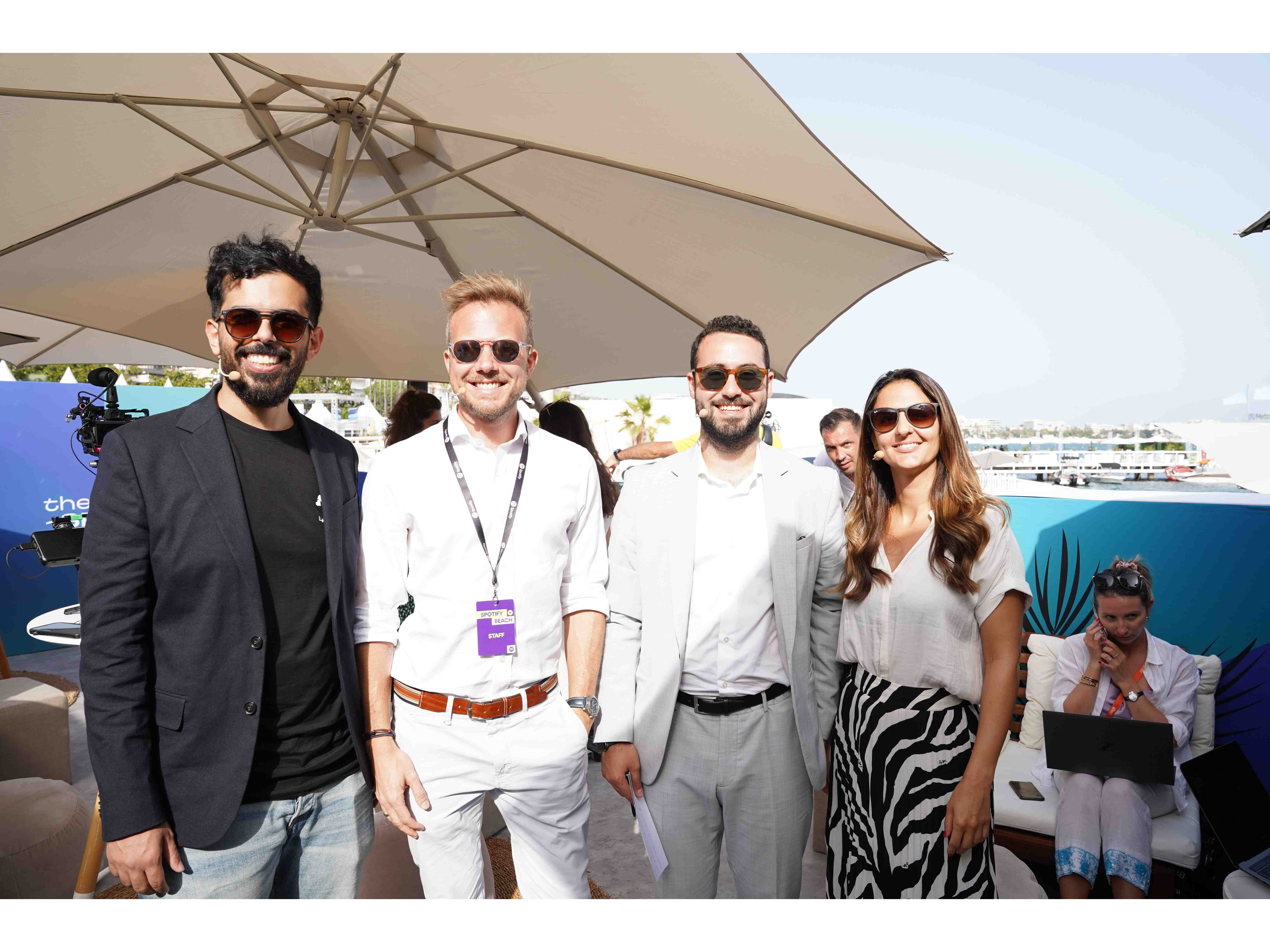 Abdulrahman Abumalih, CEO of Thmanyah, Claudius Boller, Managing Director of Spotify MENA and South Asia, Leila Hamadeh, CEO of Finyal Media, Tarek Ali Ahmad, Head of Research and Studies Unit and Media Editor for Arab News Abdulrahman Abumalih, CEO of Thmanyah, Claudius Boller, Managing Director of Spotify MENA and South Asia, Leila Hamadeh, CEO of Finyal Media, Tarek Ali Ahmad, Head of Research and Studies Unit and Media Editor for Arab News