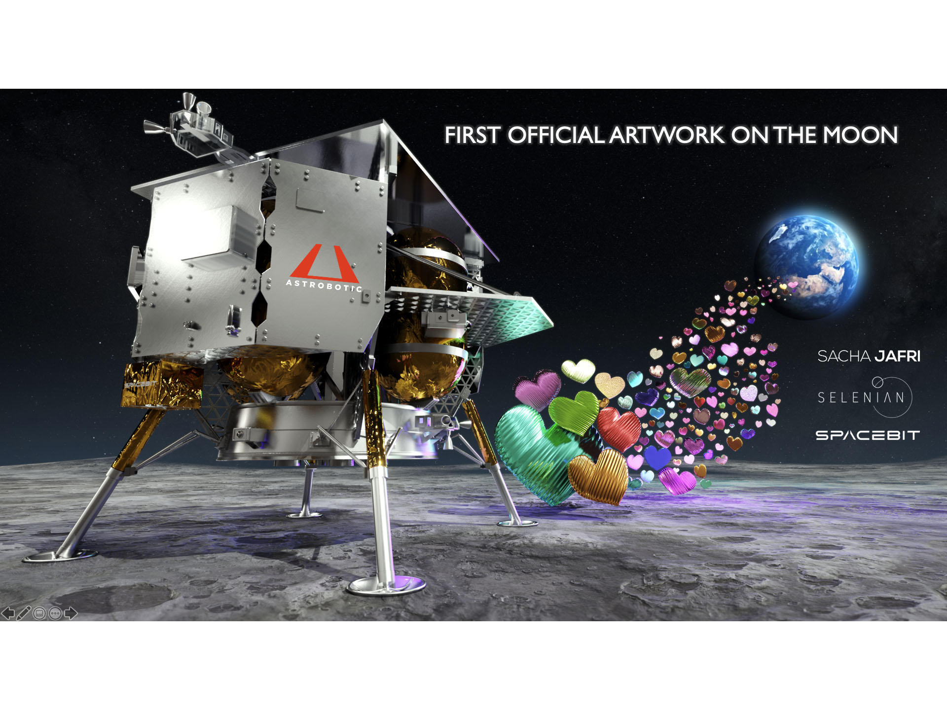 First Official Artwork on the Moon First Official Artwork on the Moon