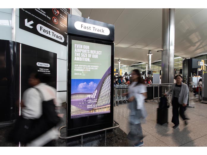 IMPACT BBDO in collaboration with UAE Gov Media Office on the “Bring Your Impossible” campaign - OOH in Heathrow airport IMPACT BBDO in collaboration with UAE Gov Media Office on the “Bring Your Impossible” campaign - OOH in Heathrow airport