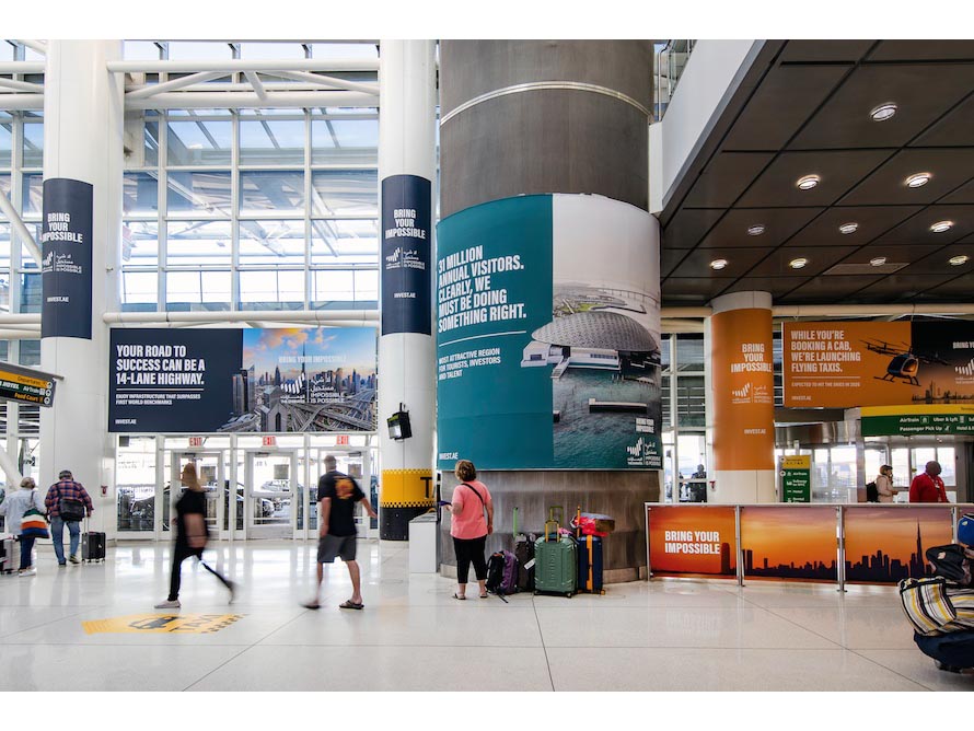 IMPACT BBDO in collaboration with UAE Gov Media Office on the “Bring Your Impossible” campaign -OOH in JFK Airport IMPACT BBDO in collaboration with UAE Gov Media Office on the “Bring Your Impossible” campaign -OOH in JFK Airport