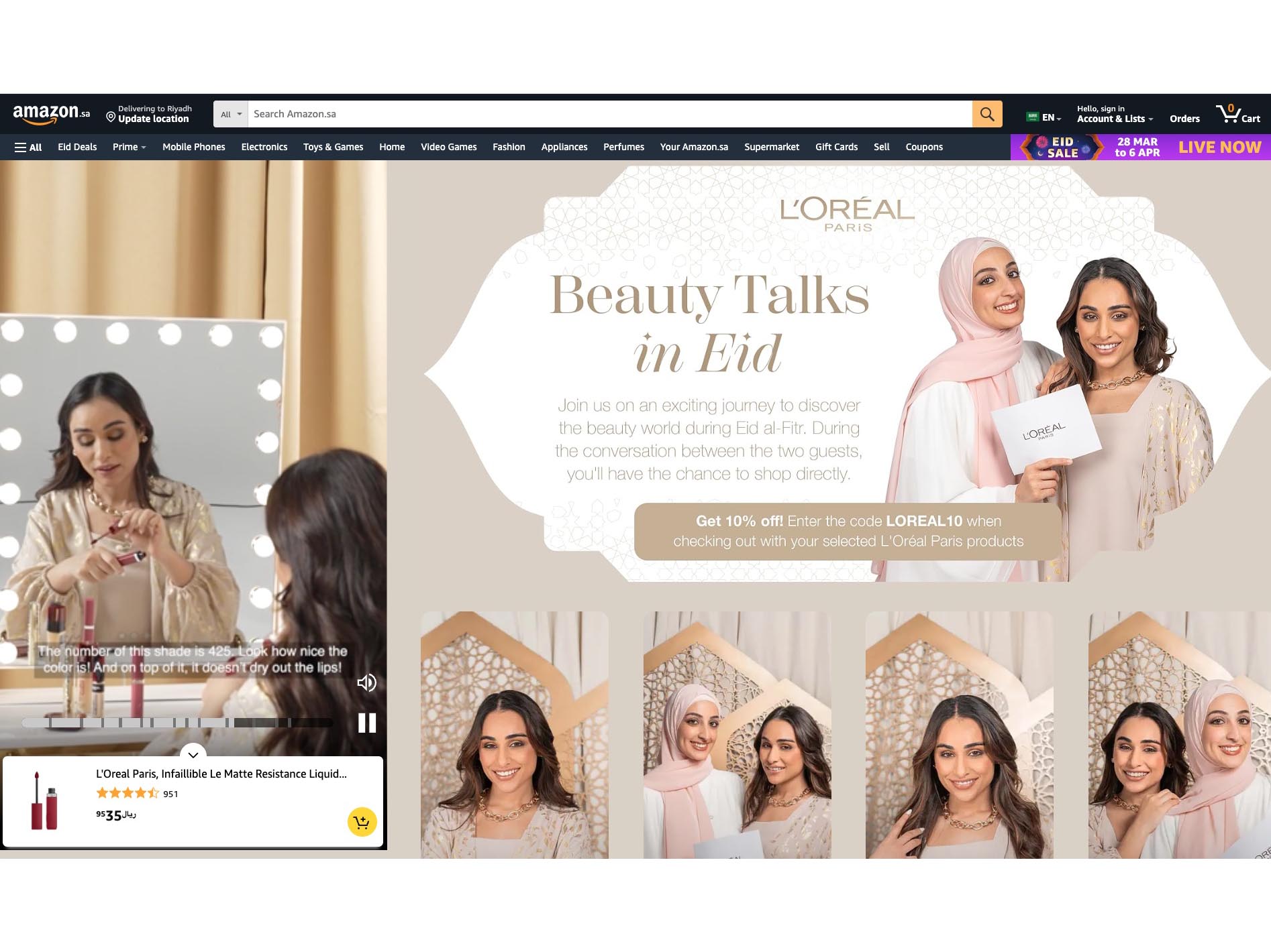 L'Oréal Paris and VML ace it with the region's first-ever live shopping event on Amazon ME Image
