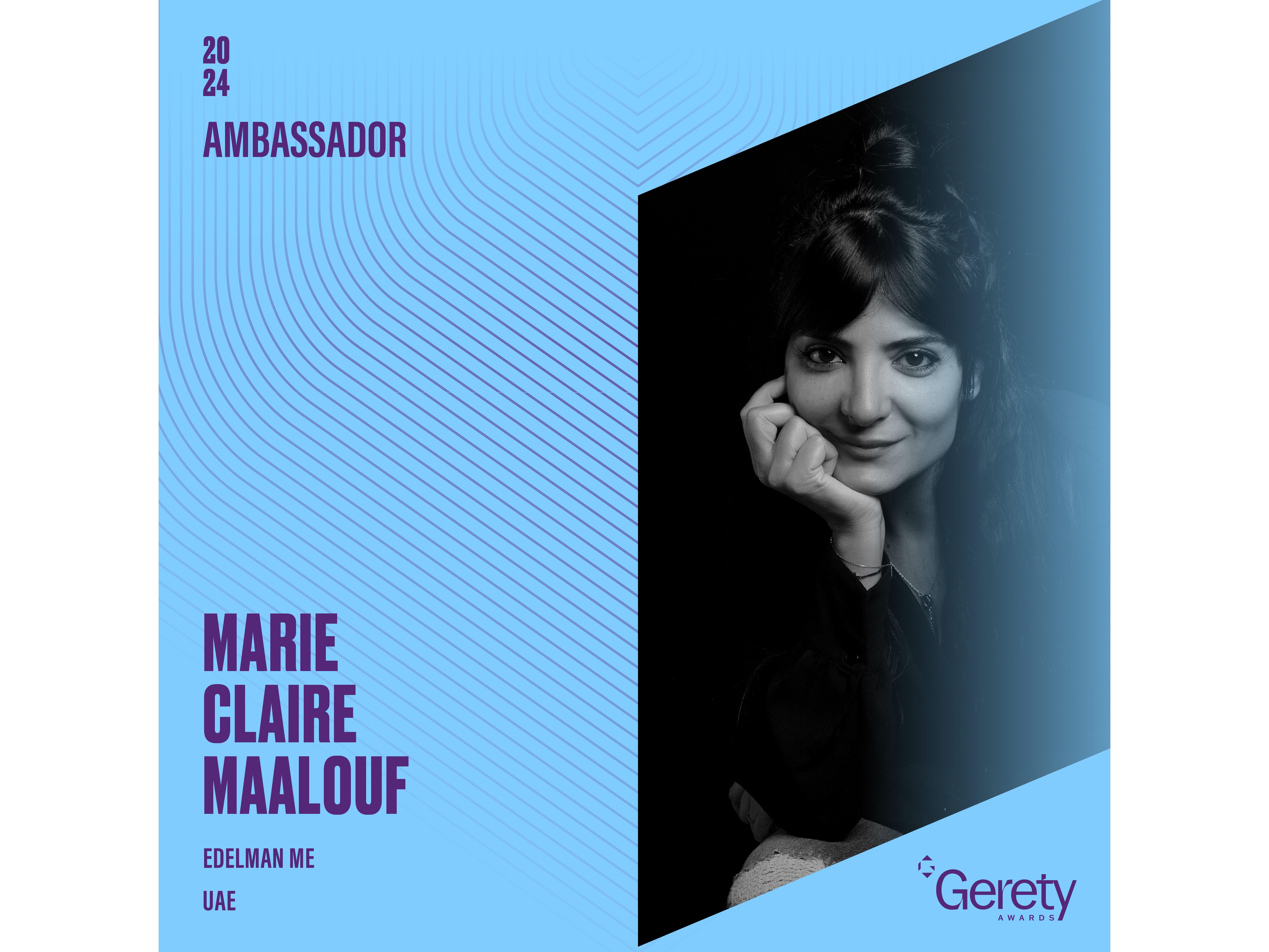 Marie-Claire Maalouf to chair Gerety Awards Middle East executive jury Image