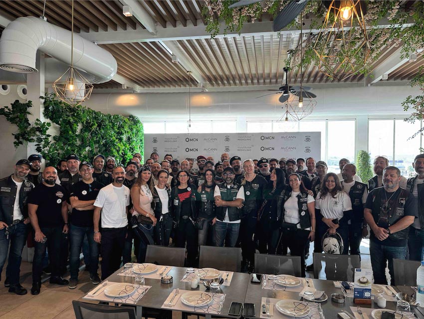 The bikers, their friends, and families convened for a group breakfast in Motor City The bikers, their friends, and families convened for a group breakfast in Motor City