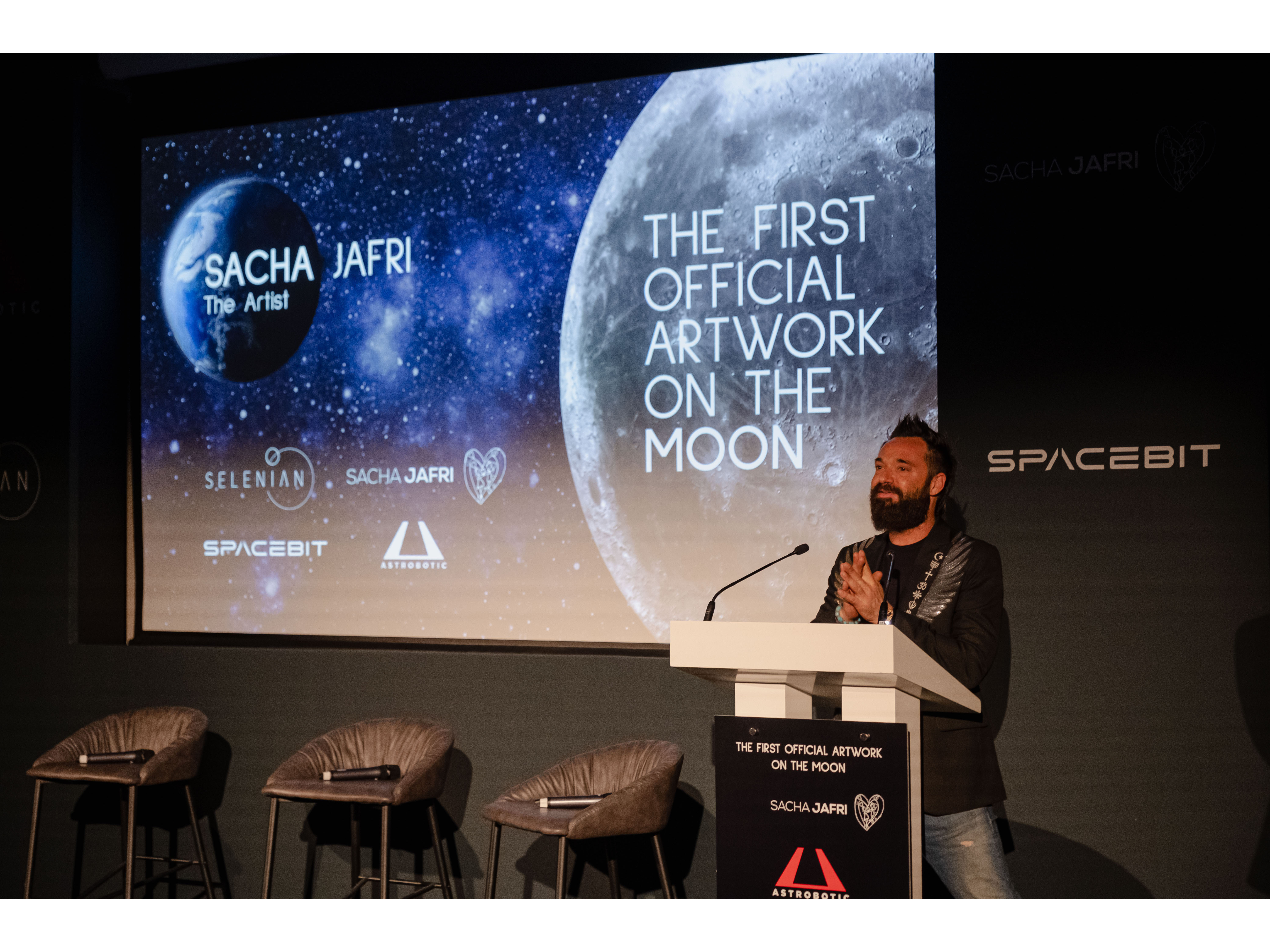 The world's first official artwork on the Moon is signed Sacha Jafri Image
