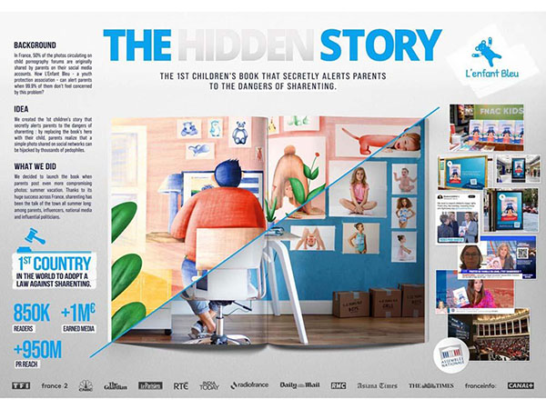The Media 100 Rankings by WARC: #2 ‘The Hidden Story’ by Havas Play Paris, for L’Enfant Bleu, an association that fights against child abuse.  The Media 100 Rankings by WARC: #2 ‘The Hidden Story’ by Havas Play Paris, for L’Enfant Bleu, an association that fights against child abuse.