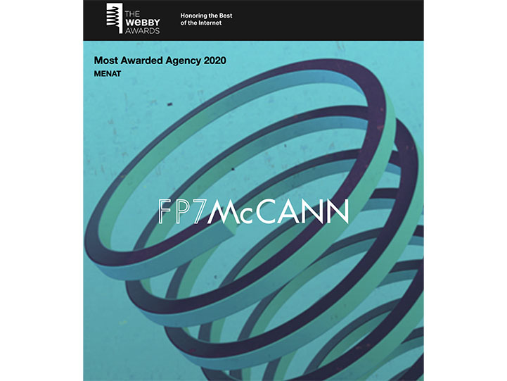 FP7 McCann, Most Awarded Agency from MENAT at The Webby Awards  Image
