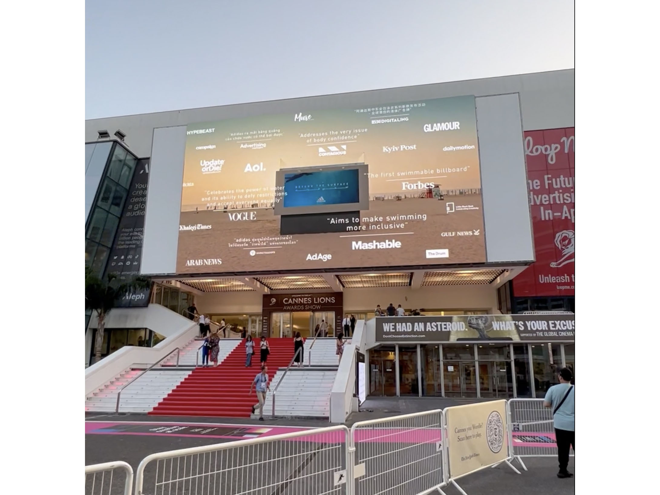 adidas Liquid Billboard on Cannes Lions Festival's screen adidas Liquid Billboard on Cannes Lions Festival's screen