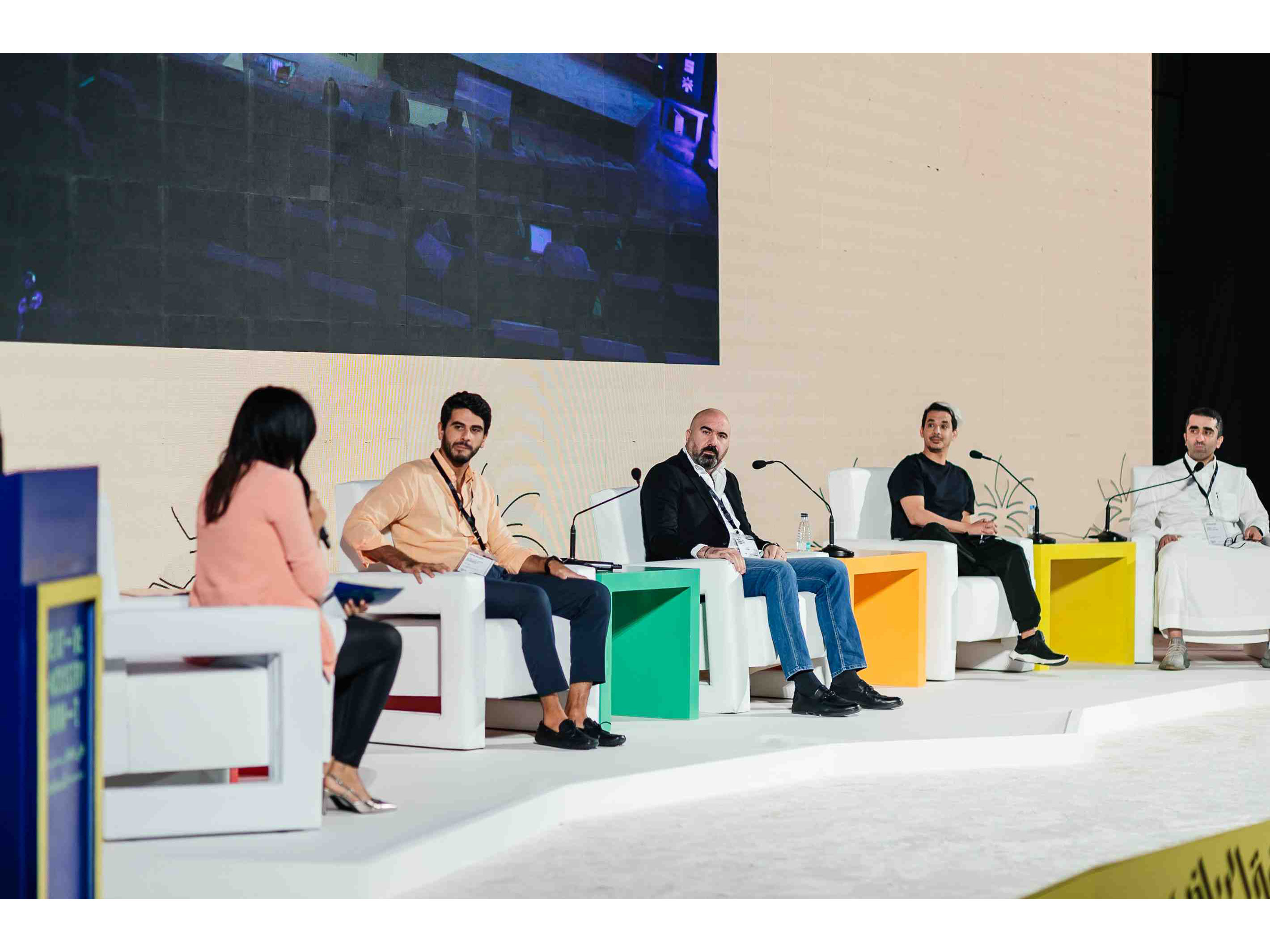 Rana Arafa, TV host; Mohamed El Bassiouni, Co-Founder & Managing Partner, Tayarah; Marc Bou Harb, CEO - WHY?; Magd El Sherif, Co-Founder & Managing Partner, Verb; Naif Alqazlan, Jawwy Mobile General Manager, STC Rana Arafa, TV host; Mohamed El Bassiouni, Co-Founder & Managing Partner, Tayarah; Marc Bou Harb, CEO - WHY?; Magd El Sherif, Co-Founder & Managing Partner, Verb; Naif Alqazlan, Jawwy Mobile General Manager, STC
