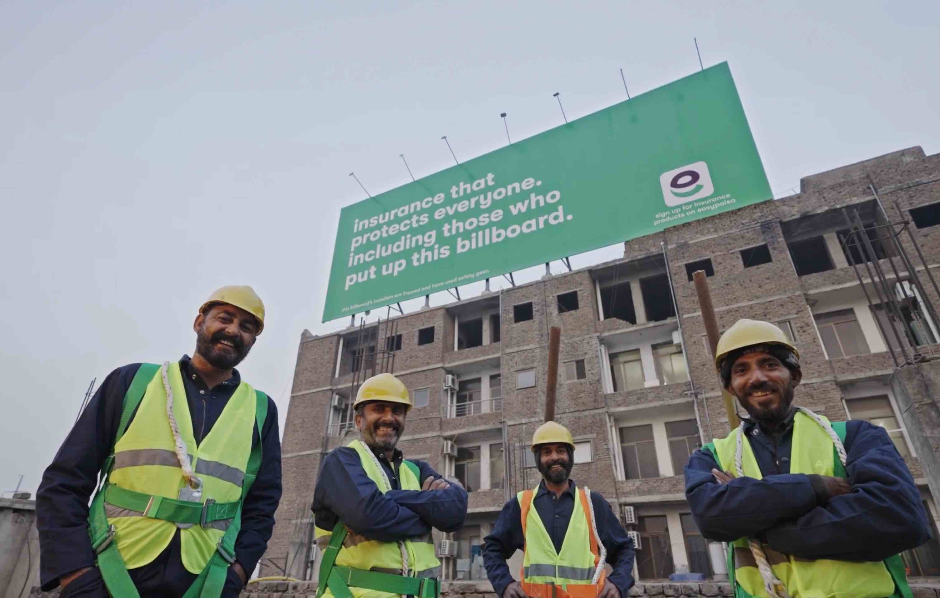 easypaisa and IMPACT BBDO redefine outdoor advertising for insurance by insuring billboard installers easypaisa and IMPACT BBDO redefine outdoor advertising for insurance by insuring billboard installers
