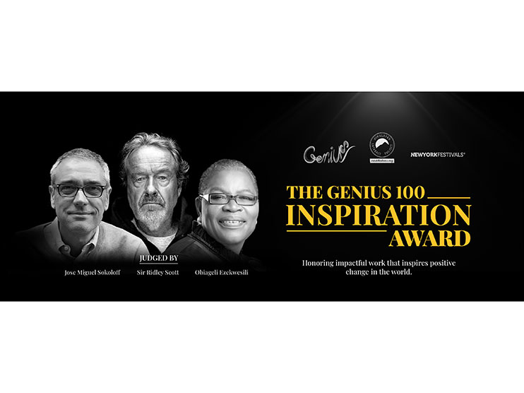 New York Festivals 2021 Advertising Awards and Genius 100 Foundation Launch the Genius 100 Inspiration Award Image
