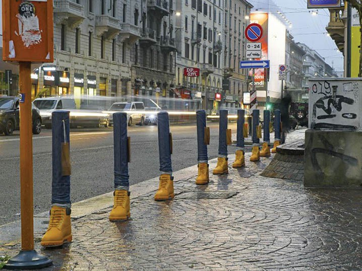 Yellow Boots Dressing the Streets of Italy Image