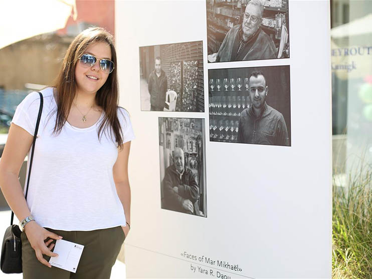 Yara Daou, ALBA student in front of her pictures Yara Daou, ALBA student in front of her pictures