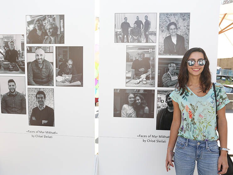 Chloé Sleilati, ALBA student, in front of her pictures Chloé Sleilati, ALBA student, in front of her pictures