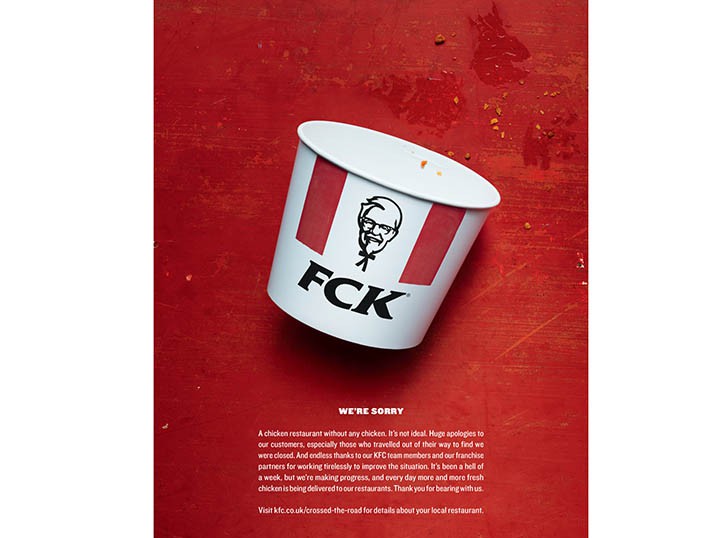 KFC says the F word in full-page print ad Image