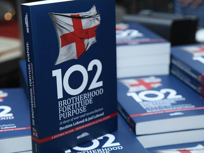 A Bond of Brotherhood Forged in War-Torn Lebanon Narrated in 102 Brotherhood. Fortitude. Purpose by Ibrahim and Jad Lahoud Image