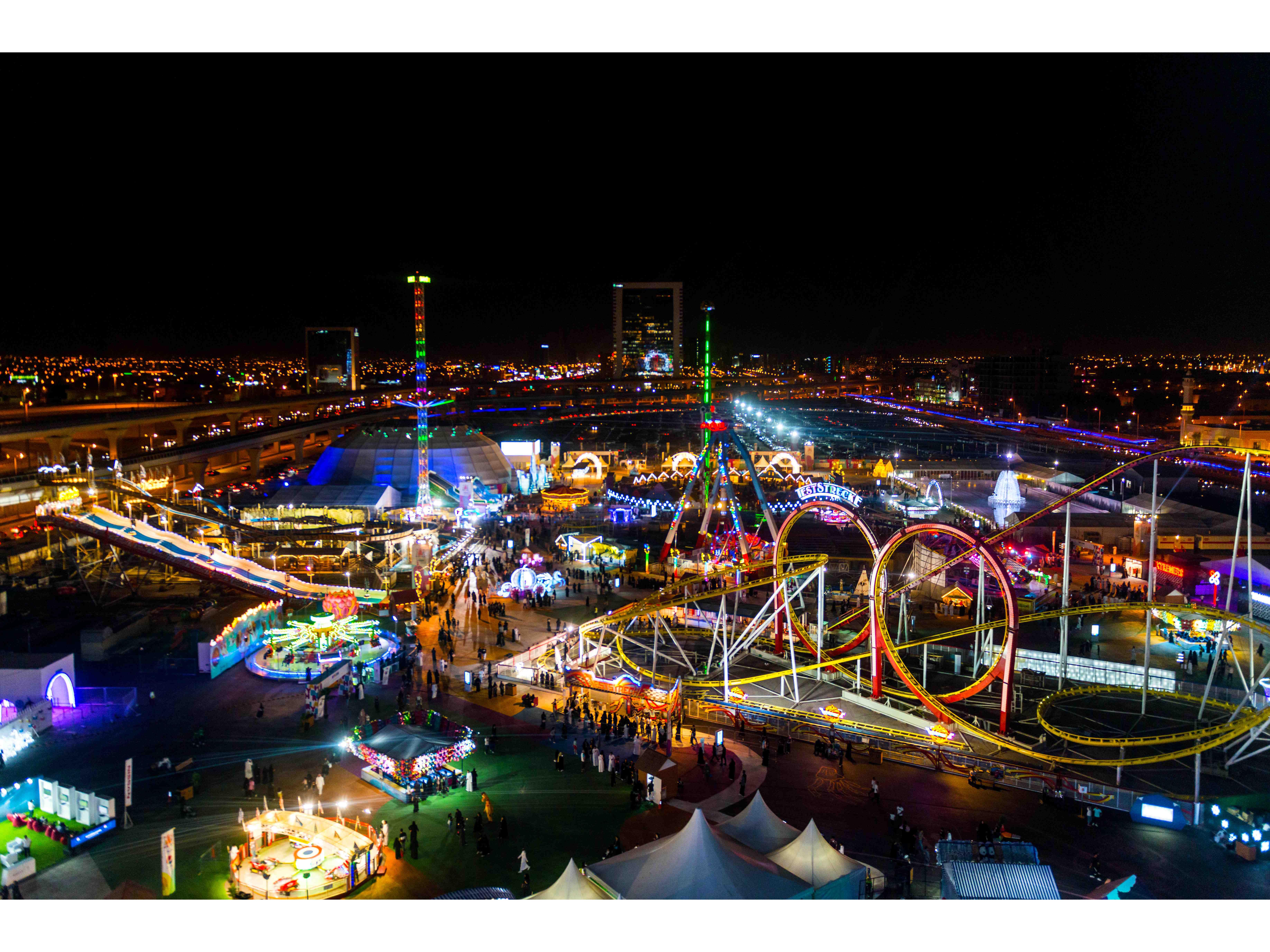 Aerial view of Boulevard World in Saudi Arabia Aerial view of Boulevard World in Saudi Arabia