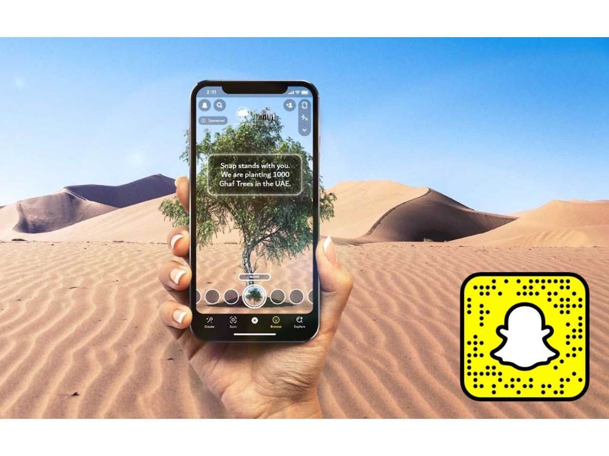 Snapchat's UAE National Day AR activation enables users to plant a virtual Ghaf tree Image