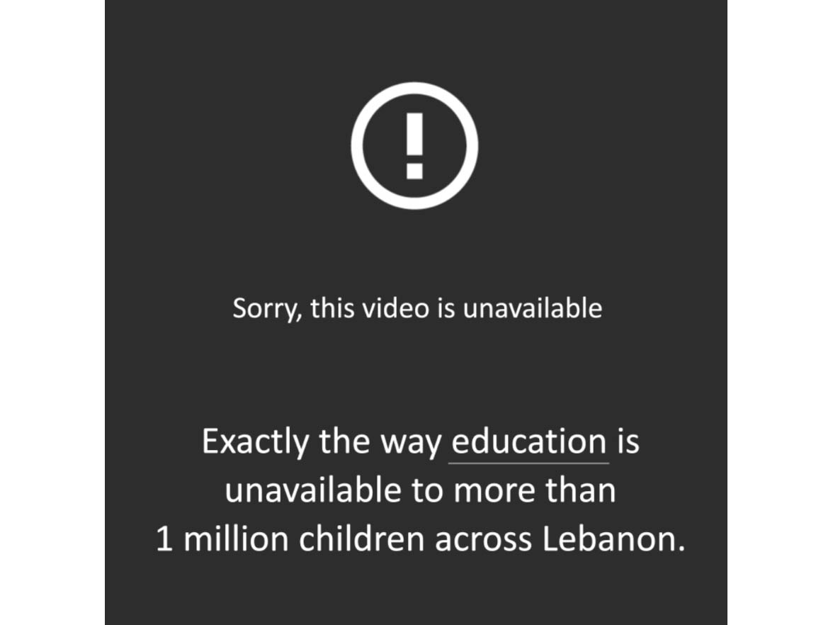 When the ‘unavailable screens’ notification can benefit the right to education: a campaign by Horizon FCB for ‘Teach a Child’ Image