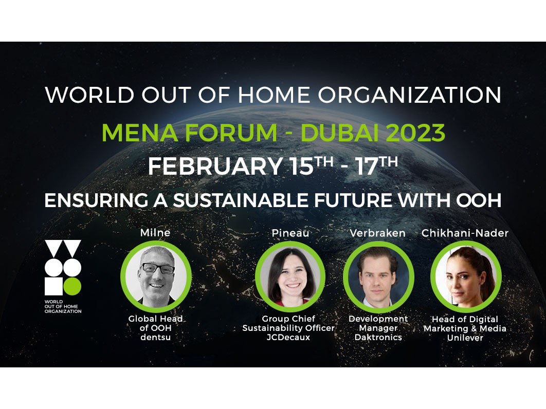  World Out of Home Organization schedules ‘Sustainability in OOH’ top panel for MENA regional Forum